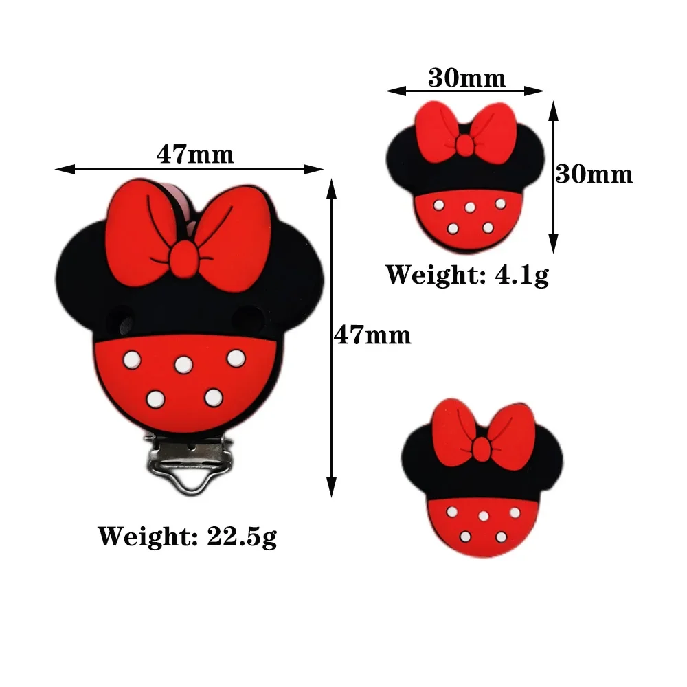 

3PC/Set Baby Teether Silicone Beads Clips Cartoon Pendants DIY Pacifier Chain Accessories Baby Chew Nipple Holder Toys Gifts