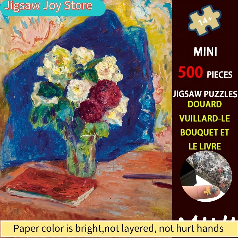จิ๊กซอว์จิ๋ว Édouard Vuillard รุ่น “Le Bouquet Et Le Livre” ขนาด 15x10 นิ้ว แบบพกพา เหมาะสำหรับผู้ใหญ่ ภาพศิลปะฝรั่งเศส