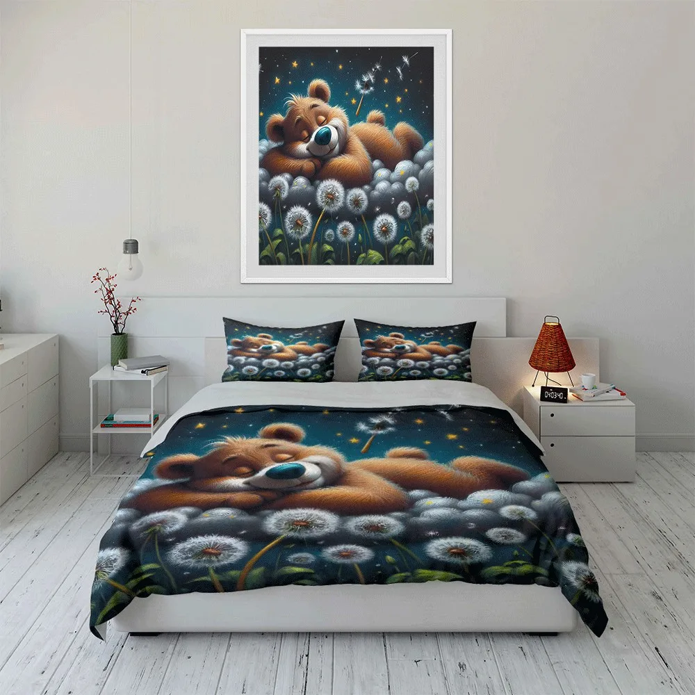 

"Dreamy Bear Cloud Sleep theme bedding Set" Exquisite three-piece bedding set gift for kids and adults