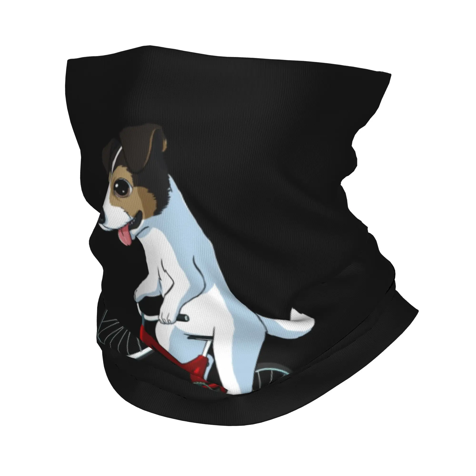

Custom Parson Russell Terrier On A Bicycle Bandana Neck Gaiter Windproof Face Scarf Cover Women Men Biker Puppy Headwear Tube
