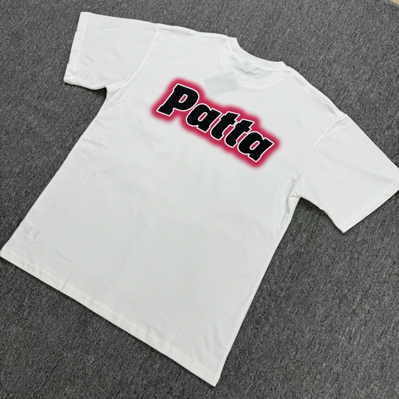 Street Fashion High Quality Letter Print Patta T-shirts American Style Loose Round Neck PATTA Short Sleeve