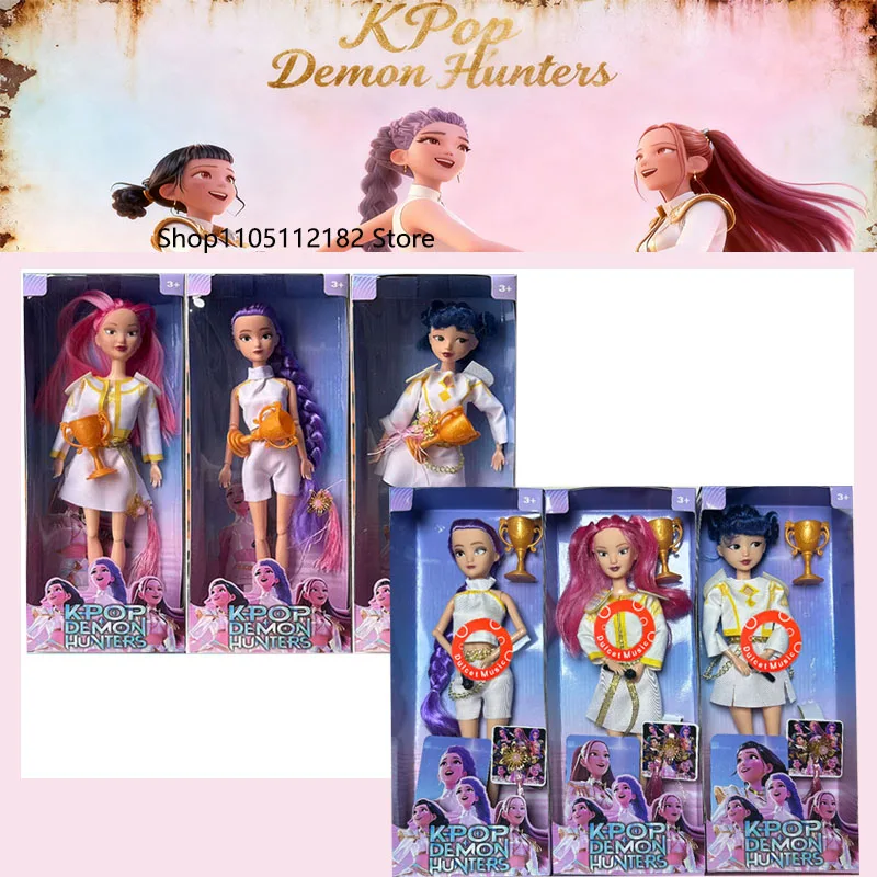 新しいK-POP鬼滅少女グループアニメドール1.5インチ12関節人形音楽祭付き子供向けギフト友達へのプレゼント