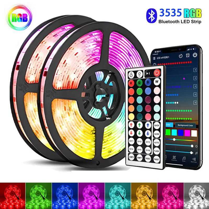 Christmas LED Lights RGB3535 Infrared Bluetooth Control DC5V Syn Music Color Change USB Tape Lamp for Outdoor Decoration Luces