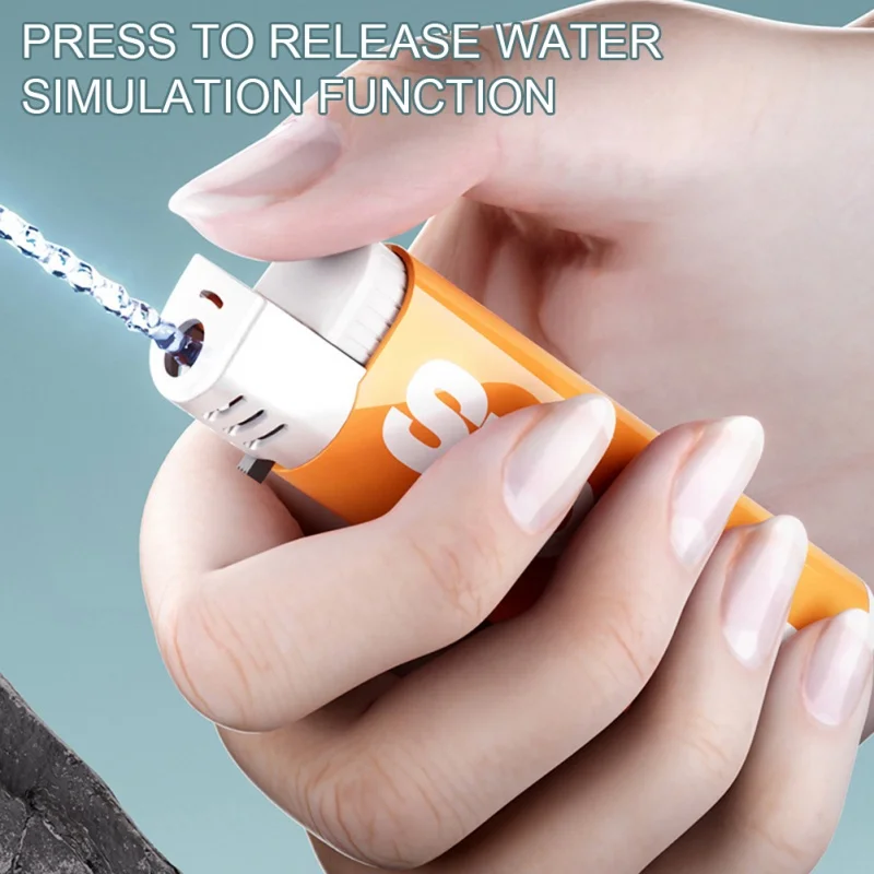 Water Gun Lighter Realistic Prank Lighter Simulation Mini Lighter Squirts Water Toy for Harmless Fun Novelty Gag Gift
