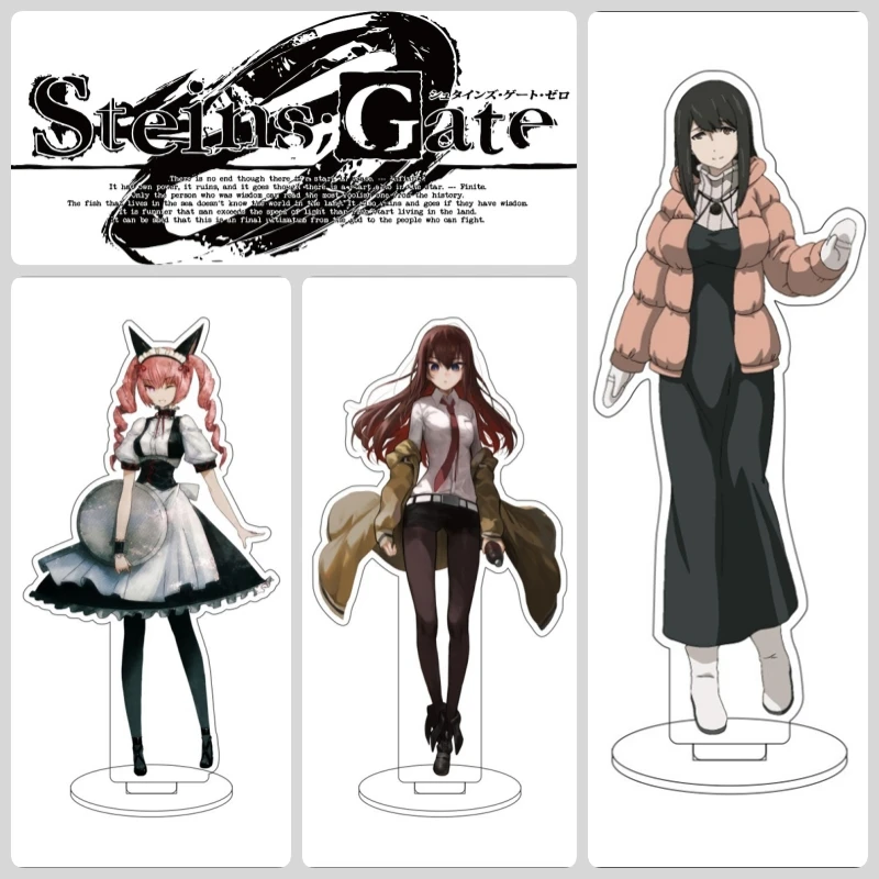 Extremely Hot Anime Steins Gate Cosplay Acrylic Stand Ornaments Shiina Mayuri Okabe Rintarou Makise Kurisu Figure Stand Gifts