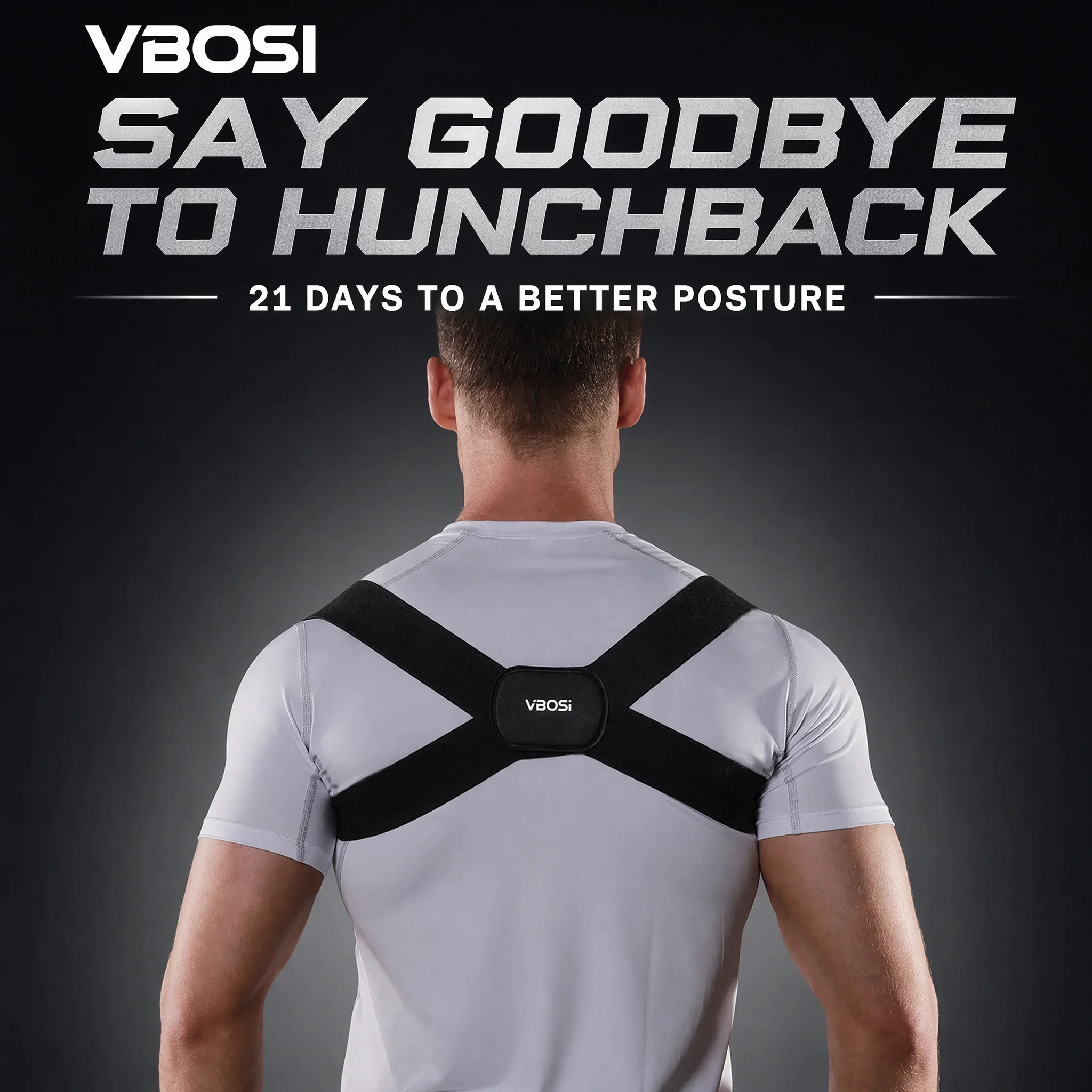 VBOSI Invisible Posture Corrector Adjustable Back Brace for Men Women Shoulder Pain Relief Hunchback Correction Office Daily Use