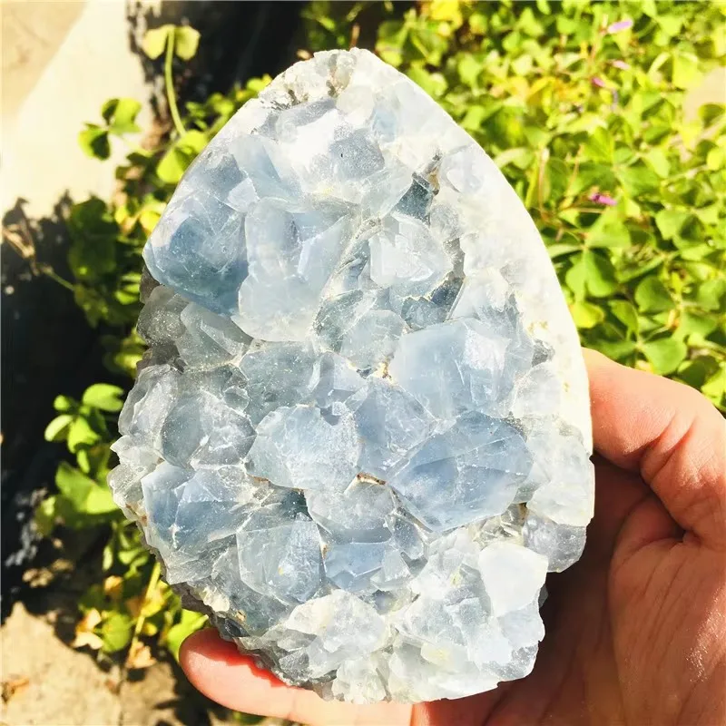 

1.6kg Natural Blue Celestite Mineral Healing Crystal Cluster Geode Irregular Gem Stone Home Decoration Specimen