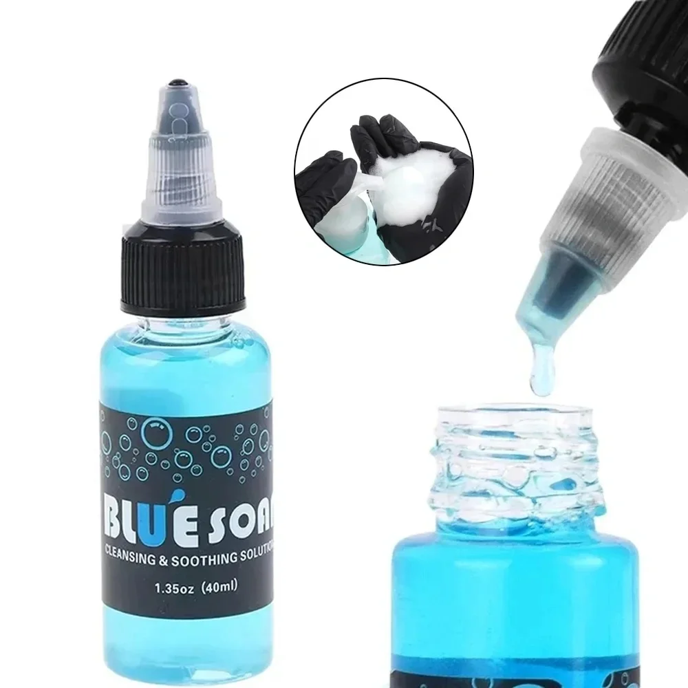 40ml /pcs Tattoo Aftercare Cleansing Solution - Tattoo Supplies Blue Soap for Tattoo Removal Cleaning Soothing & Skin Relief