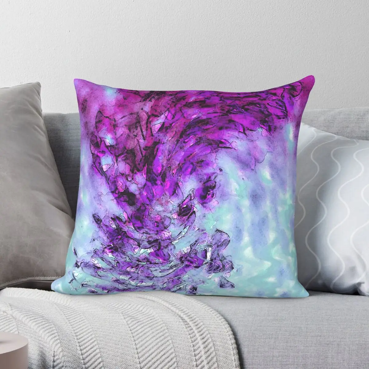 Wisteria With Blue Sky Square Pillowcase Polyester Linen Velvet Printed Zip Decor Throw Pillow Case Room