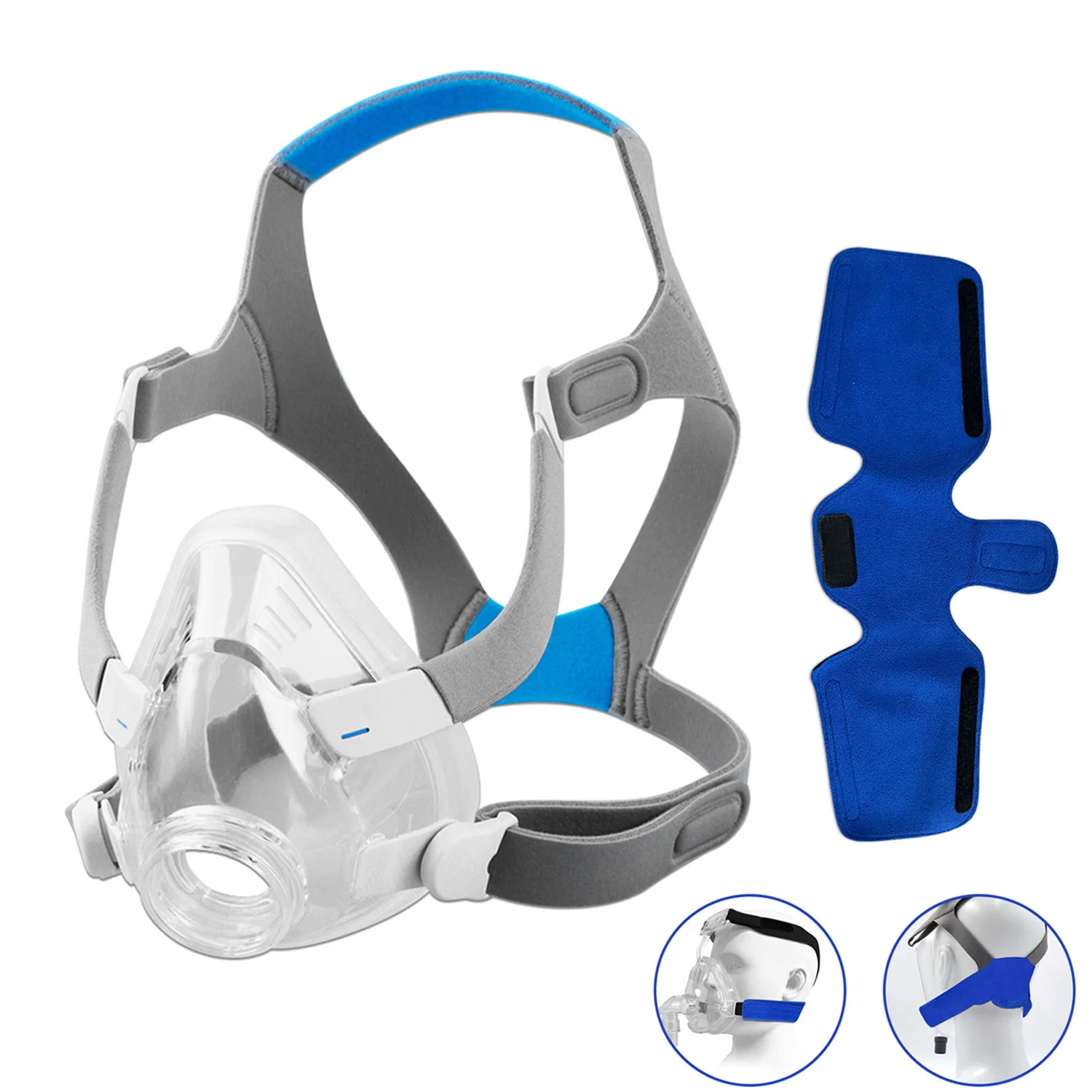 

AirFit F20 Replacement Mask Headgear Set - Includes Mask Cushion, Headgear,Neck Pad Frame & Clips - Full Face Masks Accessories