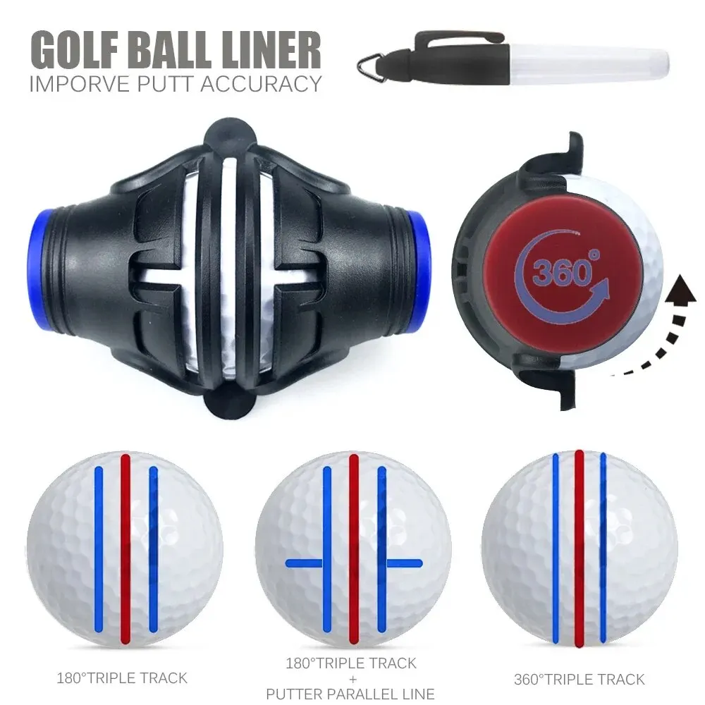 Rotulador giratorio de 360 grados para pelota de Golf, marcador de plantilla, posicionamiento de Putting, importve Putt, herramientas de precisión