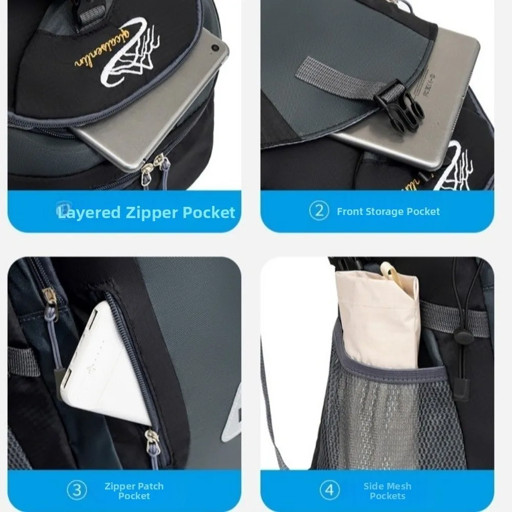 

Large Capacity Outdoor Mountaineering Bag Wear-Resistant Waterproof Travel Backpack with USB Charging Hole Lightweight