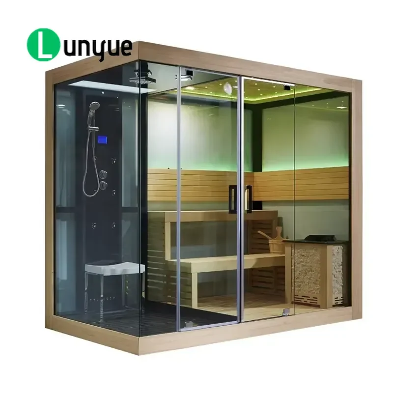 New Design Dry Steam Sauna Combined with Wet Steam Room Home Spa Bath House Relaxation Wellness