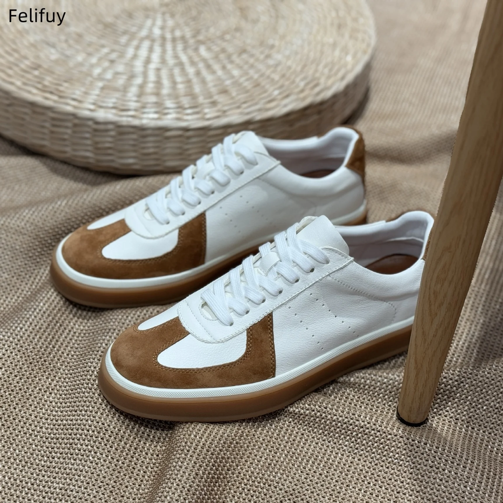 Leisure Walk Tenis Masculino Trainers Genuine Leather Men's Casual Shoes Lace Up Simple Vulcanize Shoes Outdoor Male Sneakers
