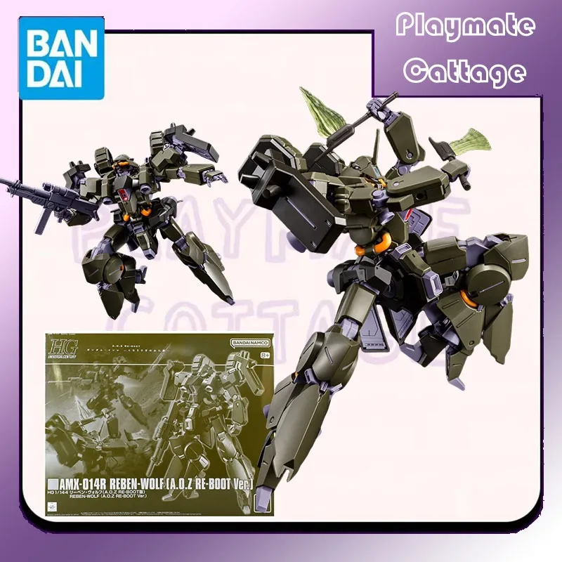 

In Stock BANDAI Original HG AMX-014R REBEN WOLF A.O.Z RE-BOOT Anime Figure Assembly Model Toy Collectible Ornament Gift Children