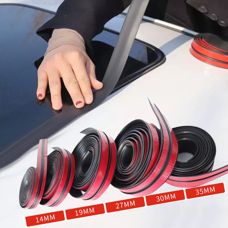 

2/4/8M Car Door Edge Sealing Strip Roof Windshield Sealant Protector Window Seal Sound Insulation Sticker 14/19/30/35mm Rubber