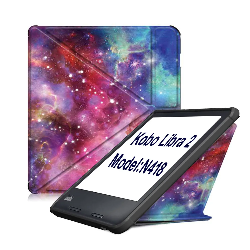 Case for Kobo Libra 2 (Model: N418) 7-inch E-Book Protective Case, TPU Leather Case, Multi Angle Folding Protective Case