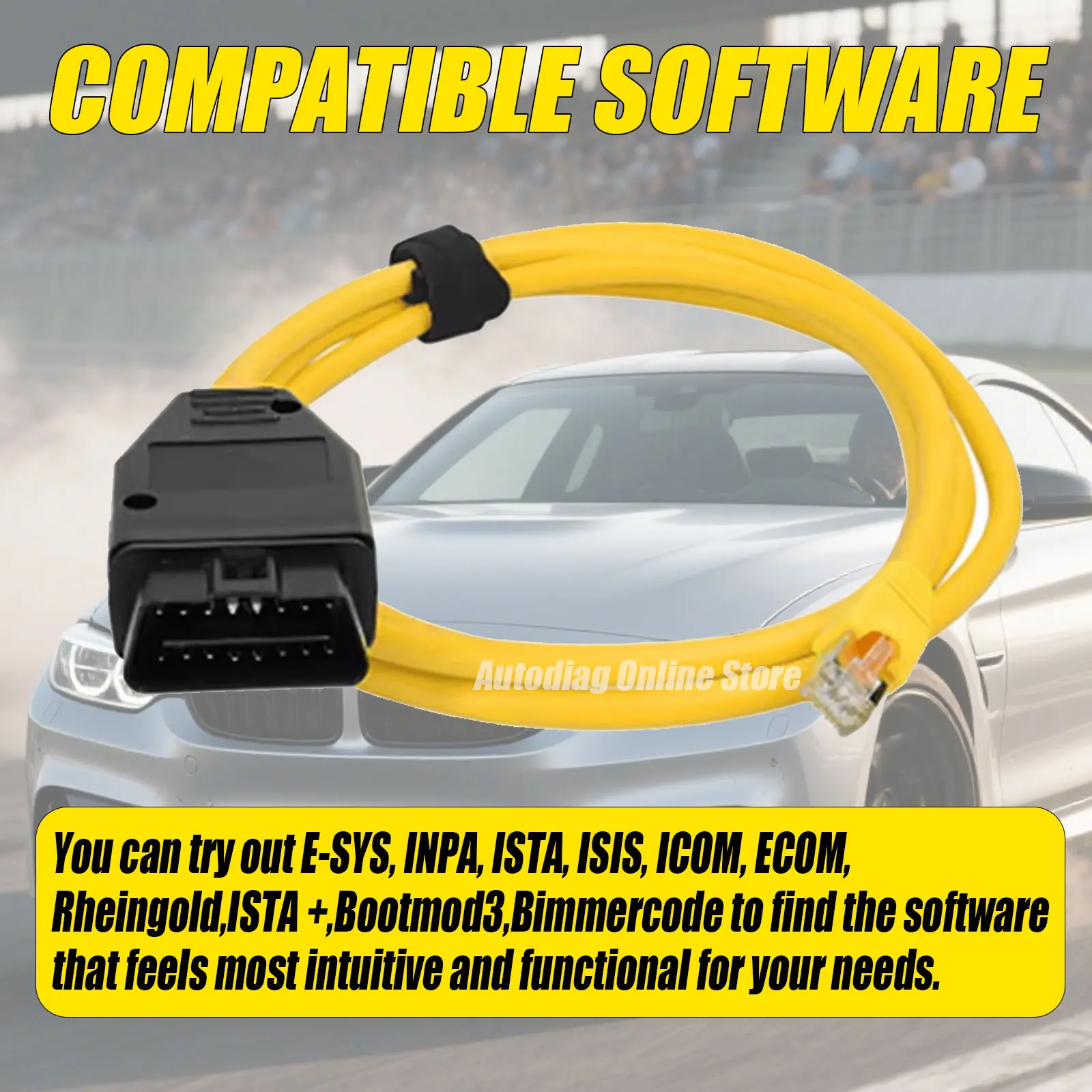 لسيارات BMW F-Series الترميز المخفي ECU البرمجة Obd2 كابل محول التشخيص إيثرنت RJ45 موصل لكابل ESYS obd2 ENET #2