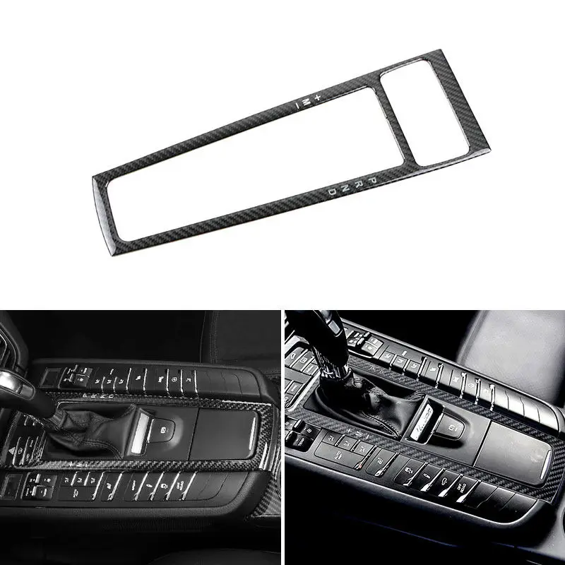 

Soft Carbon Fiber For Porsche Macan 2014 2015 2016 2017 2018 2019 Car Interior Accessories Central Gear Shift Frame Cover Trim
