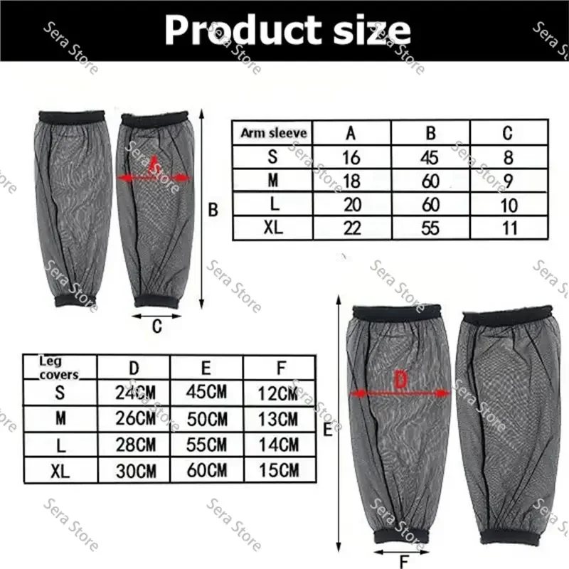 5Pcs Mosquito Netting Suit Kit Head Net Mesh, and Leg Sleeves-Mosquito Protection Suit for Camping Fishing