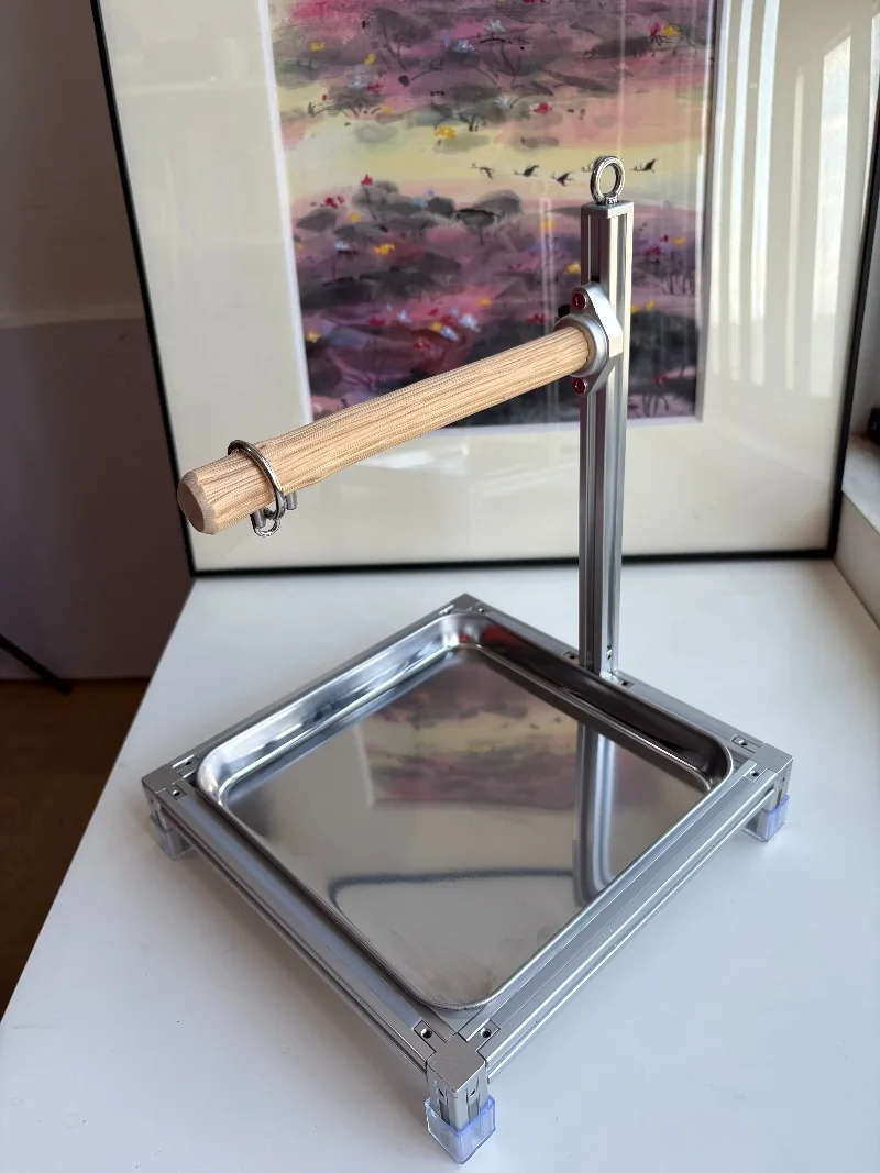 

Parrot desktop stand, ironclad parrot stand, aluminum profile parrot stand, interactive