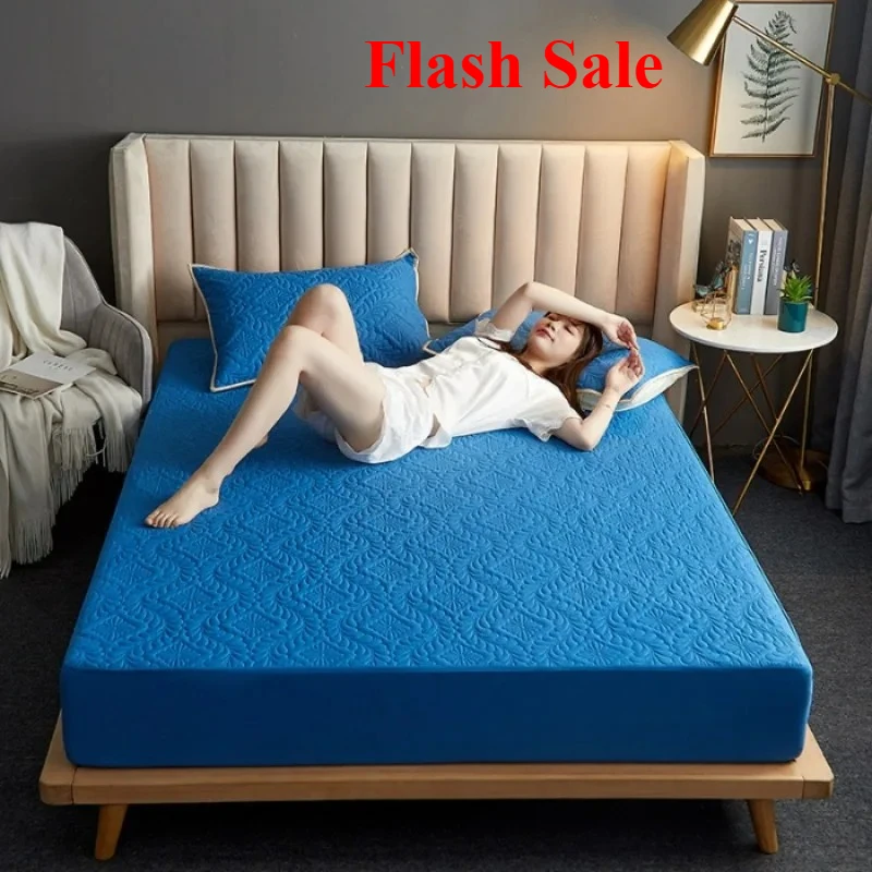 

New class A antibacterial padded waterproof mattress urine-proof mattress non-slip cover mattress protective cover