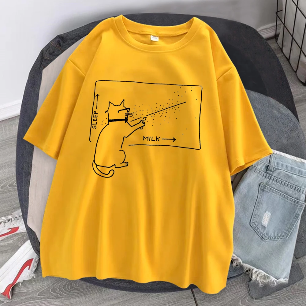 Class Cat Math Essential Formulas T-Shirt Men Casual Oversized T-Shirt Fashion Loose Soft Tee Clothes Pattern Quality Tops Man