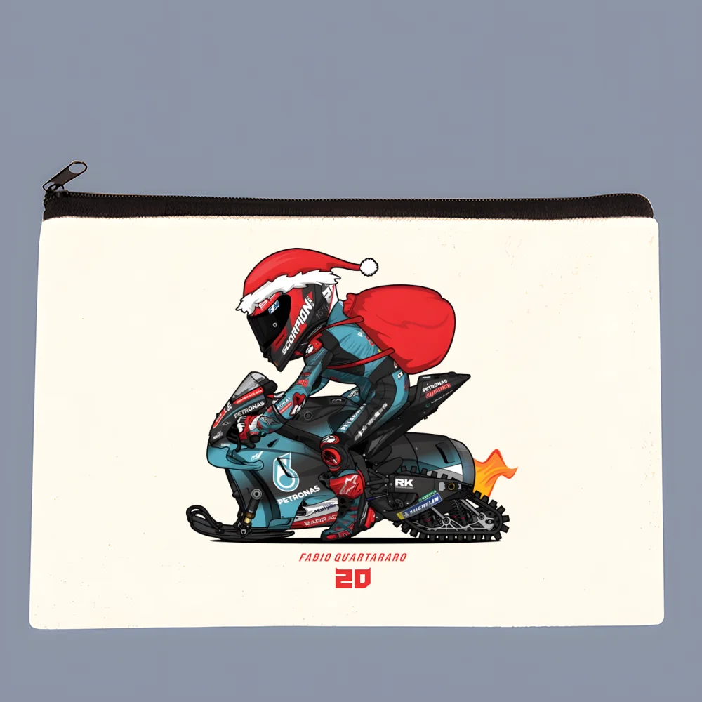 Fabio Quartararo Canvas Coin Purse Collection Canvas Bag Small Wallet Zipper Key Bag Hand Gift