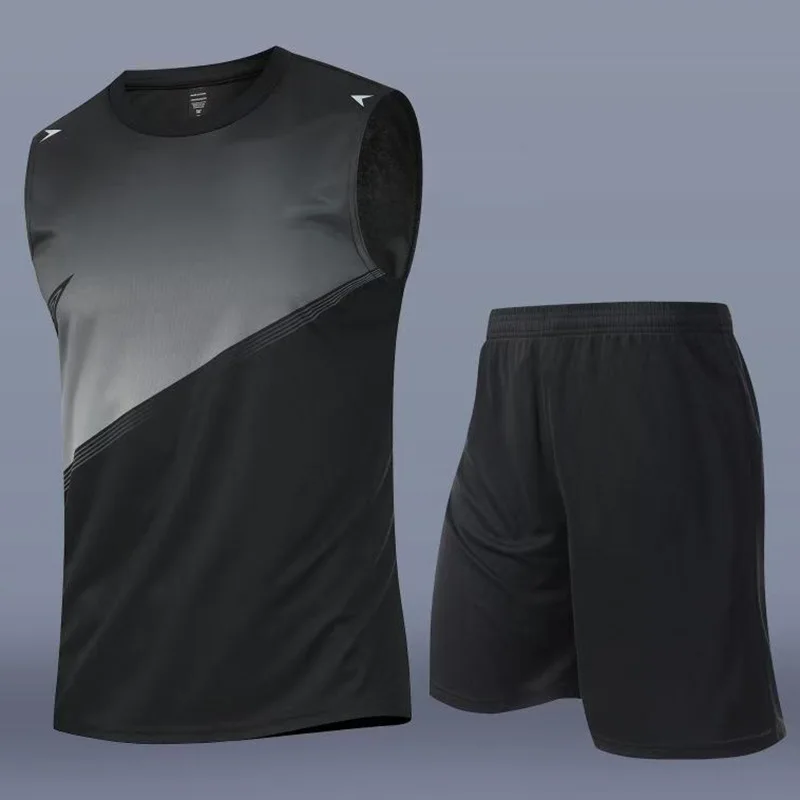 Summer Training Suit Set 2026 Mens Running Sets Basketball Running Sweat Wicking Comfort Hot Weather Performance Design