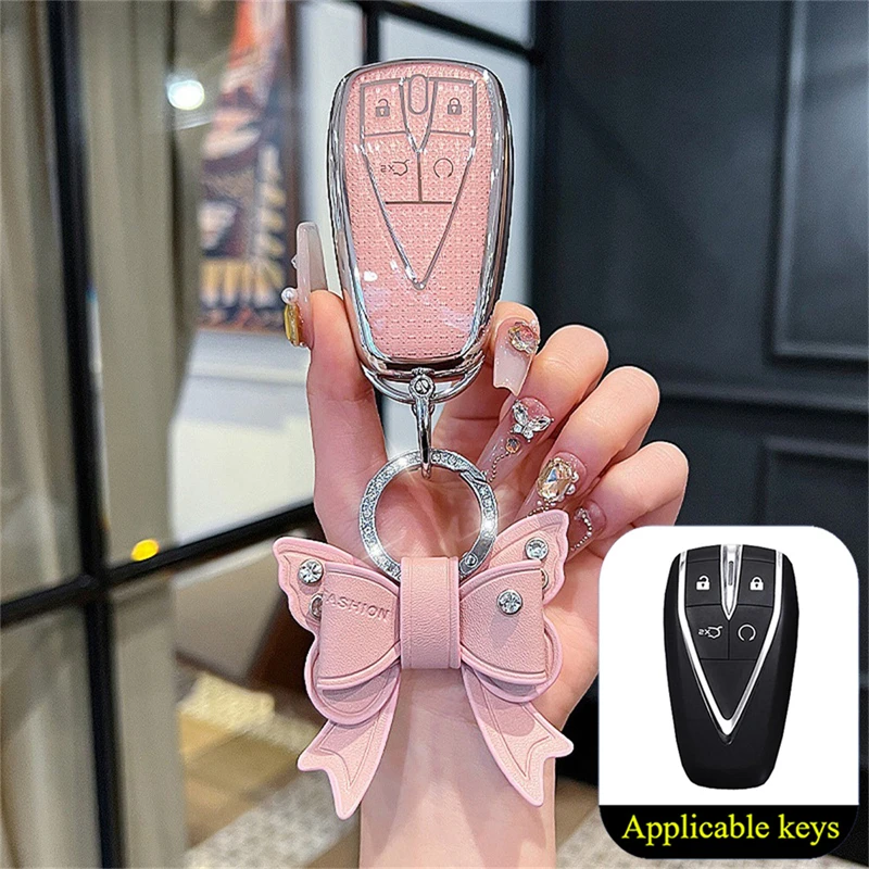 TPU Car Key Case Cover with 4 Buttons Suitable for Changan Cs75plus Unit Univ EADO Cs35/55 Unikx5 Auchan Accessories