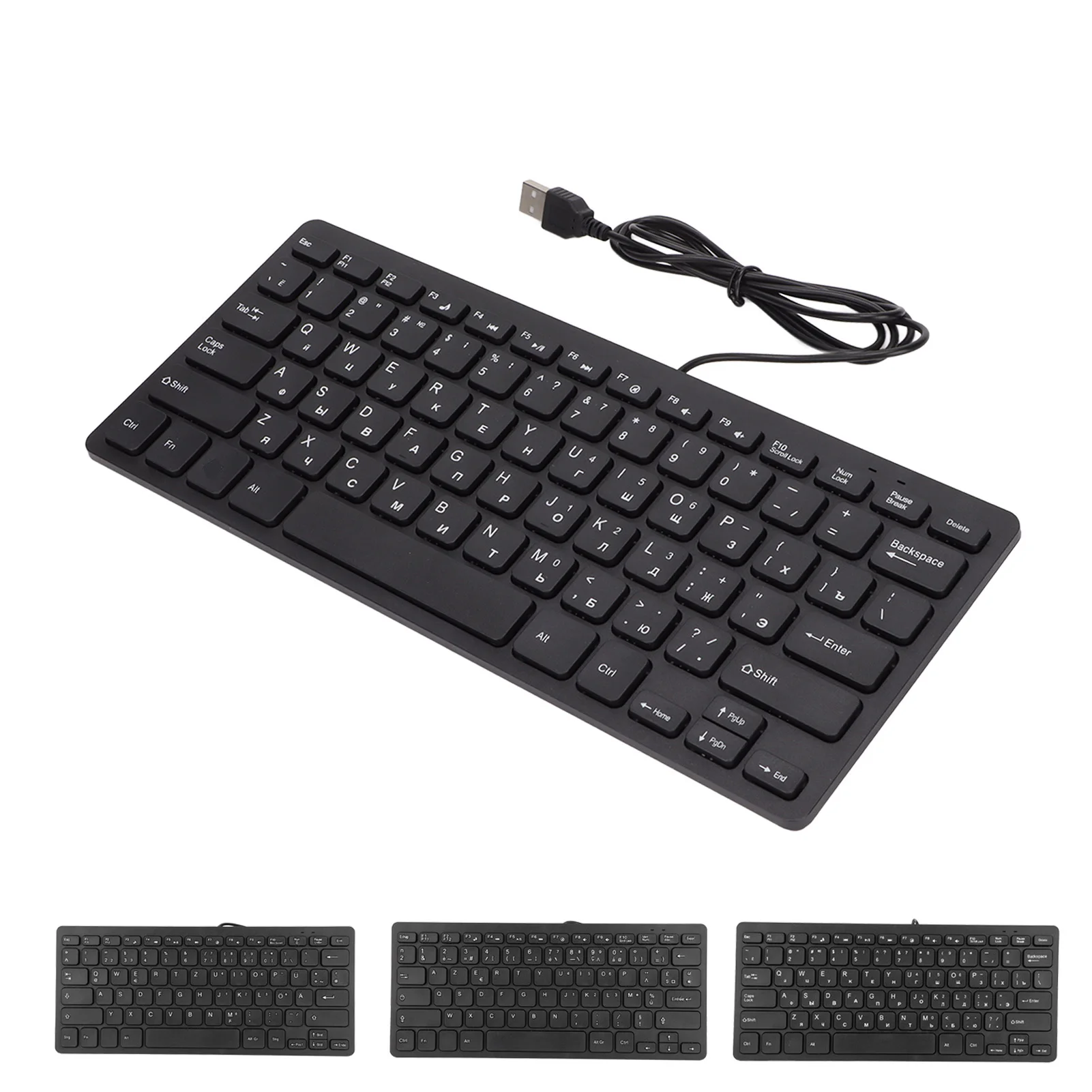 USB Keyboard Mute  Thin Wired Keyboard Touch Comfort Mini USB Interface  Plug and Play for Laptop for Desktop