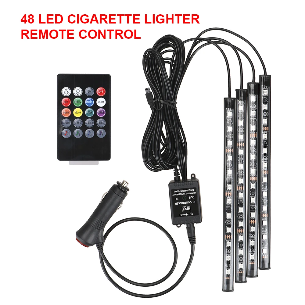 Car Foot Light Ambient Lamp Automotive Interior Decorative Lights Remote/Voice Control LED Atmosphere Lamp Auto Accessories