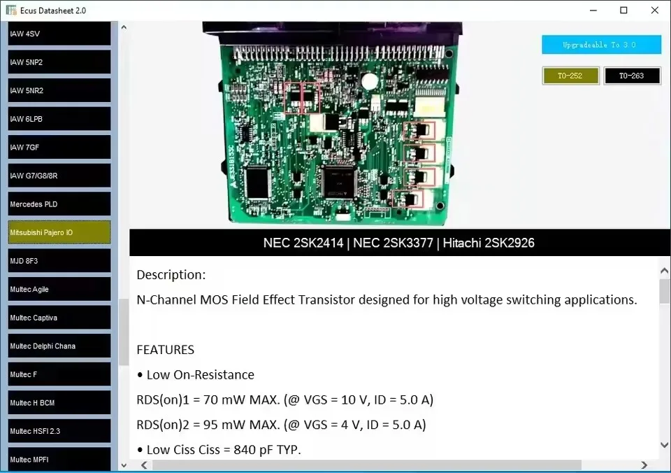 

ECU Repair Software Ecus Datasheet 2.0 PCB Schematic with Electronic Components of ECU and Additional Information For IAW Bosch