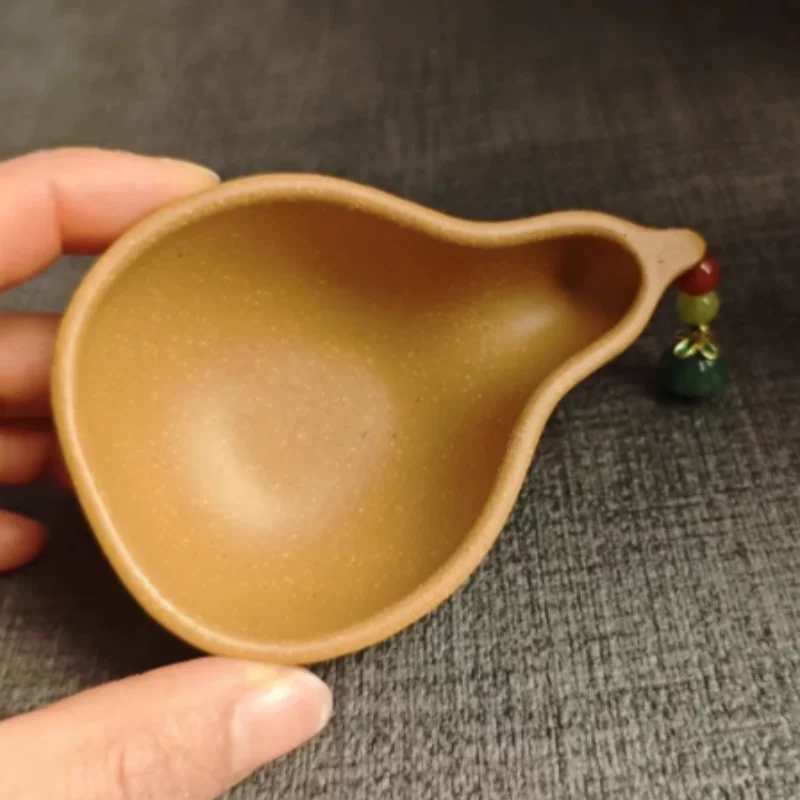 Traditional Yixing Zisha Gourd Tea Cup - Chinese Style Tea Ceremony Accessory, Creative Tea Table Display Ornament