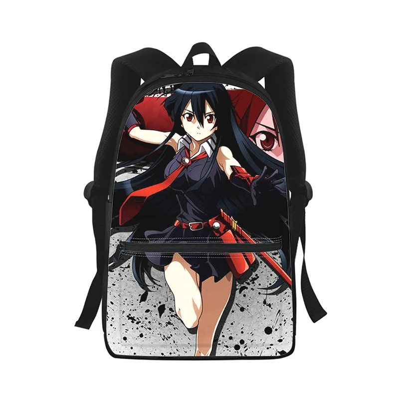 

Аниме Akame Ga Kill, мужской и женский рюкзак с 3D принтом, модная студенческая школьная сумка, рюкзак для ноутбука, детская дорожная сумка на плечо