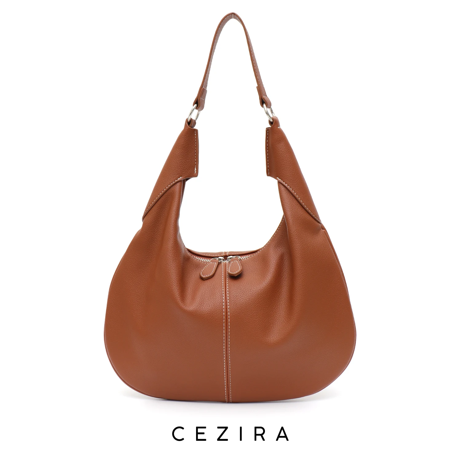 

CR Daily Fashion PU Vegan Leather Women Hobo Simple Casual Solid Color Shoulder Bags Large Capacity Handbag Purse Underarm Pouch