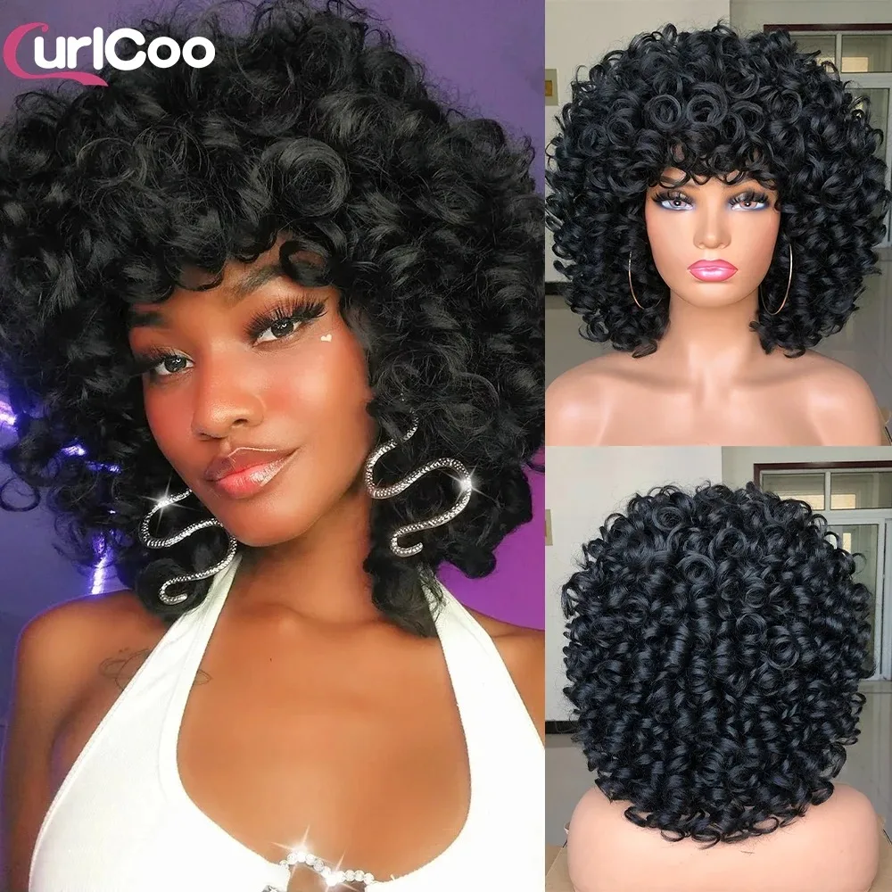 

Short African Curls Natural Coarse Hair Bob Head Elastic Everyday Wearable Wig Novice Friendly Fashion Short Hair