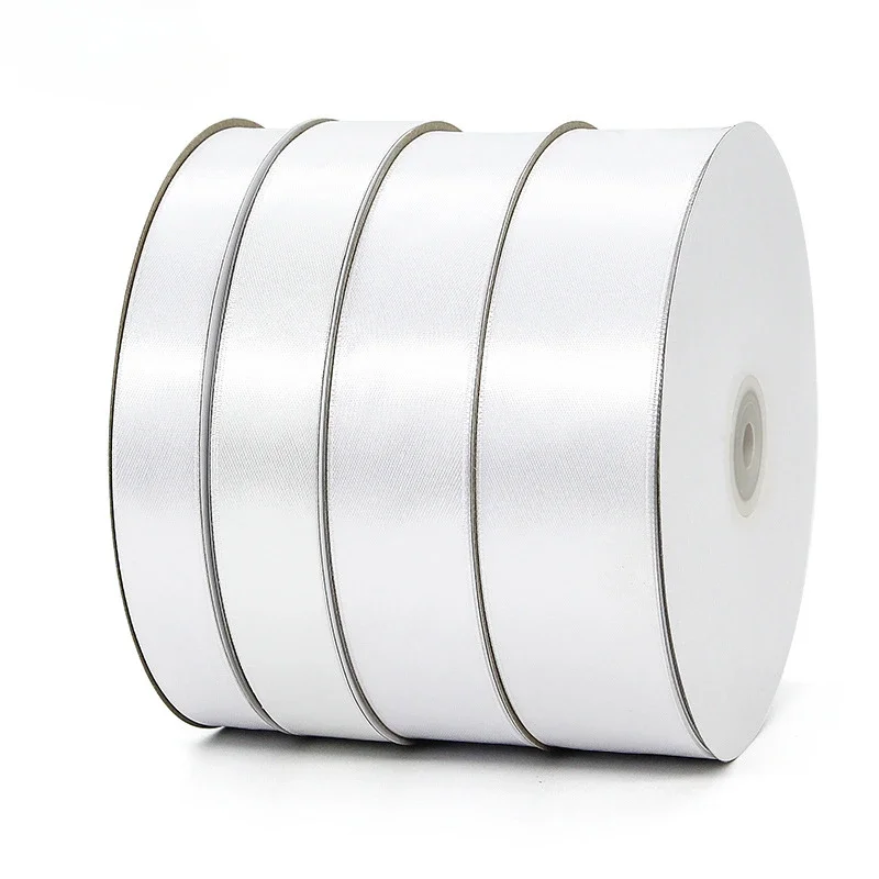 3mm~80mm White  Polyester Satin Ribbon Wholesale Gift Wrapping DIY Christmas Ribbons Home Decor Gift Flowers Hair Accessory