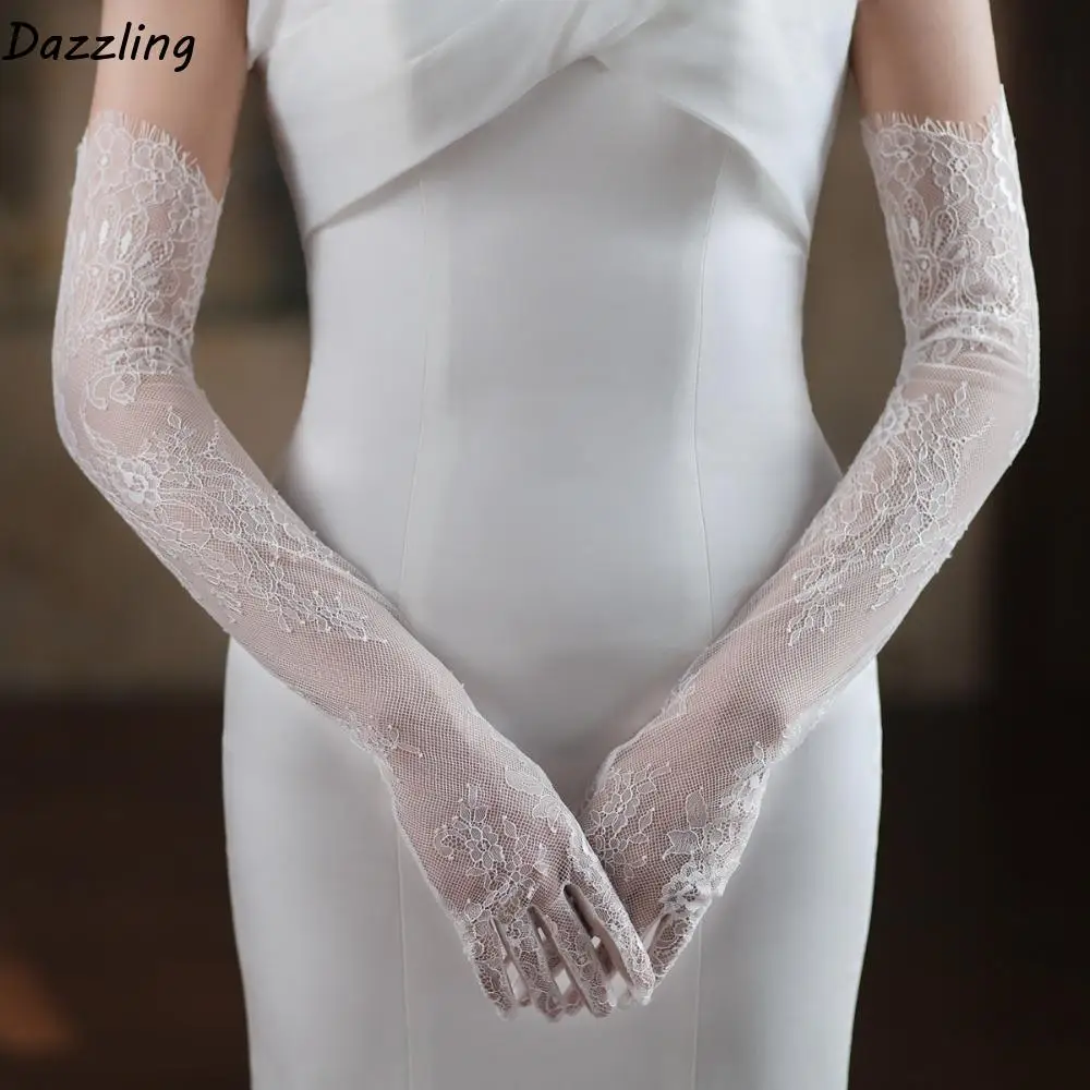 

Driving Gloves Elastic Short Gloves Mesh Cosplay Dinner Dress Lace Long Gloves Wedding Mittens Party Bridal Mesh Gloves