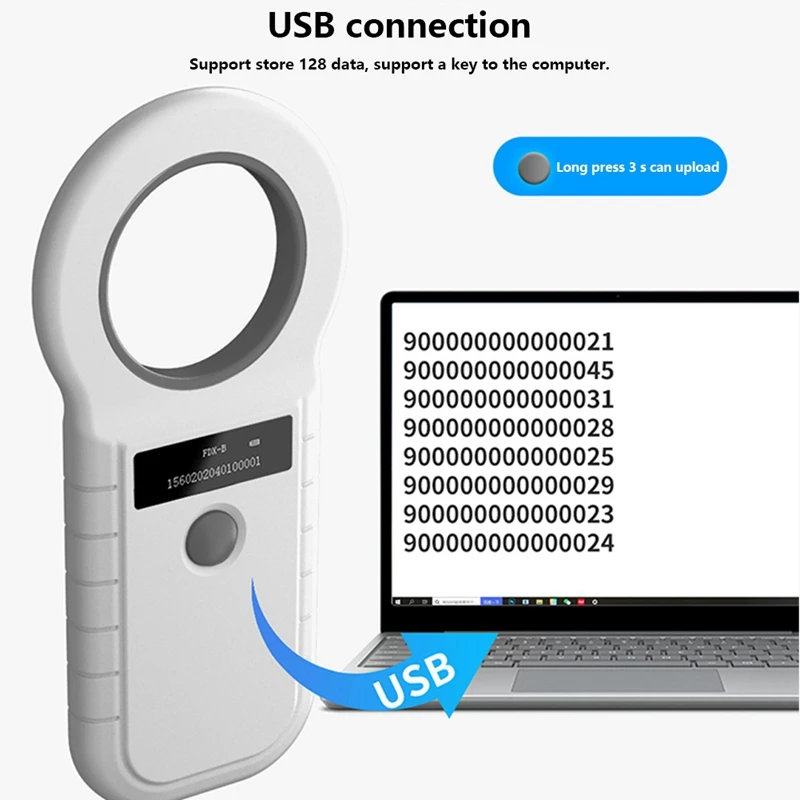 동물 태그 리더, 반려동물 칩 리더, USB 134.2K 듀얼 주파수, 블랙