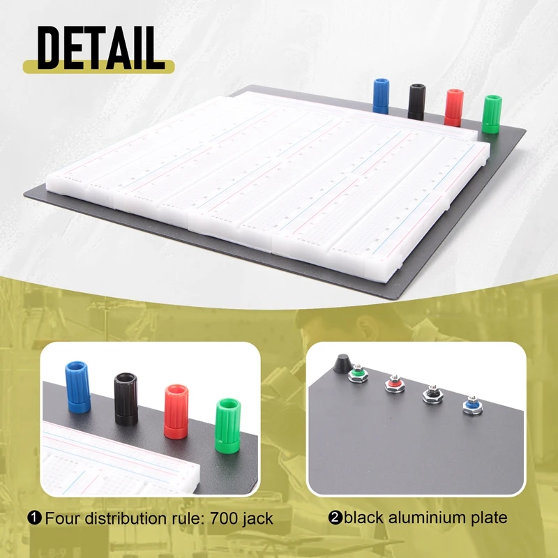 A76I-No Welding Solderless Breadboard Plate 3220 Tie-Points Test Circuit Board ZY-208 4Pcs 830 Points