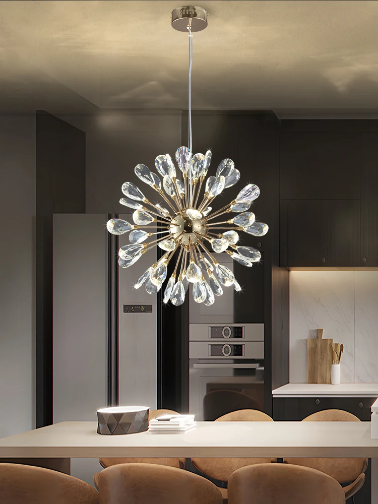 

Modern Sky Star Fireball Crystal Pendant LED Lighting Dandelion Restaurant, Living Room Pendant, Bar Art Danish Luminaire