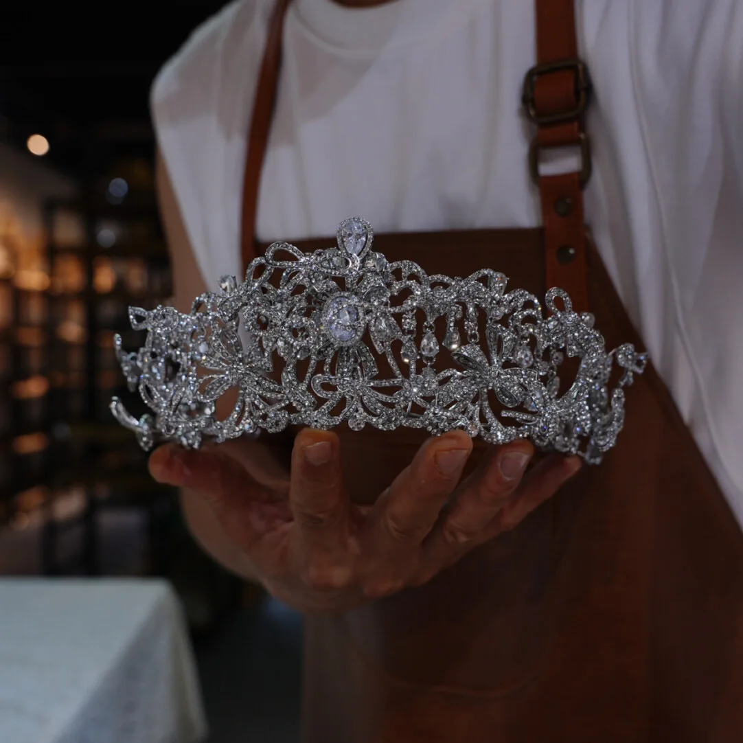 

Vintage Zircon Wedding Tiaras Crystal Bridal Headband Evening New Design Bridal Hair Accessory for Brides
