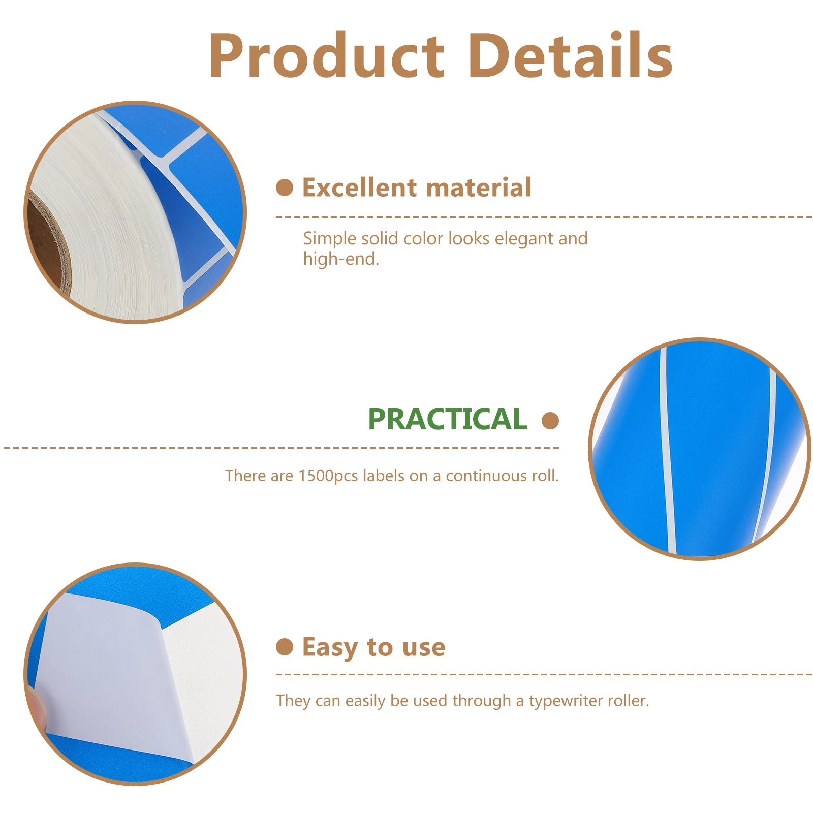 

Copper Plate Adhesive Labels Waterproof Simple Price Stickers Perfectly Sized Teaching Equipment Colored Tag Paper