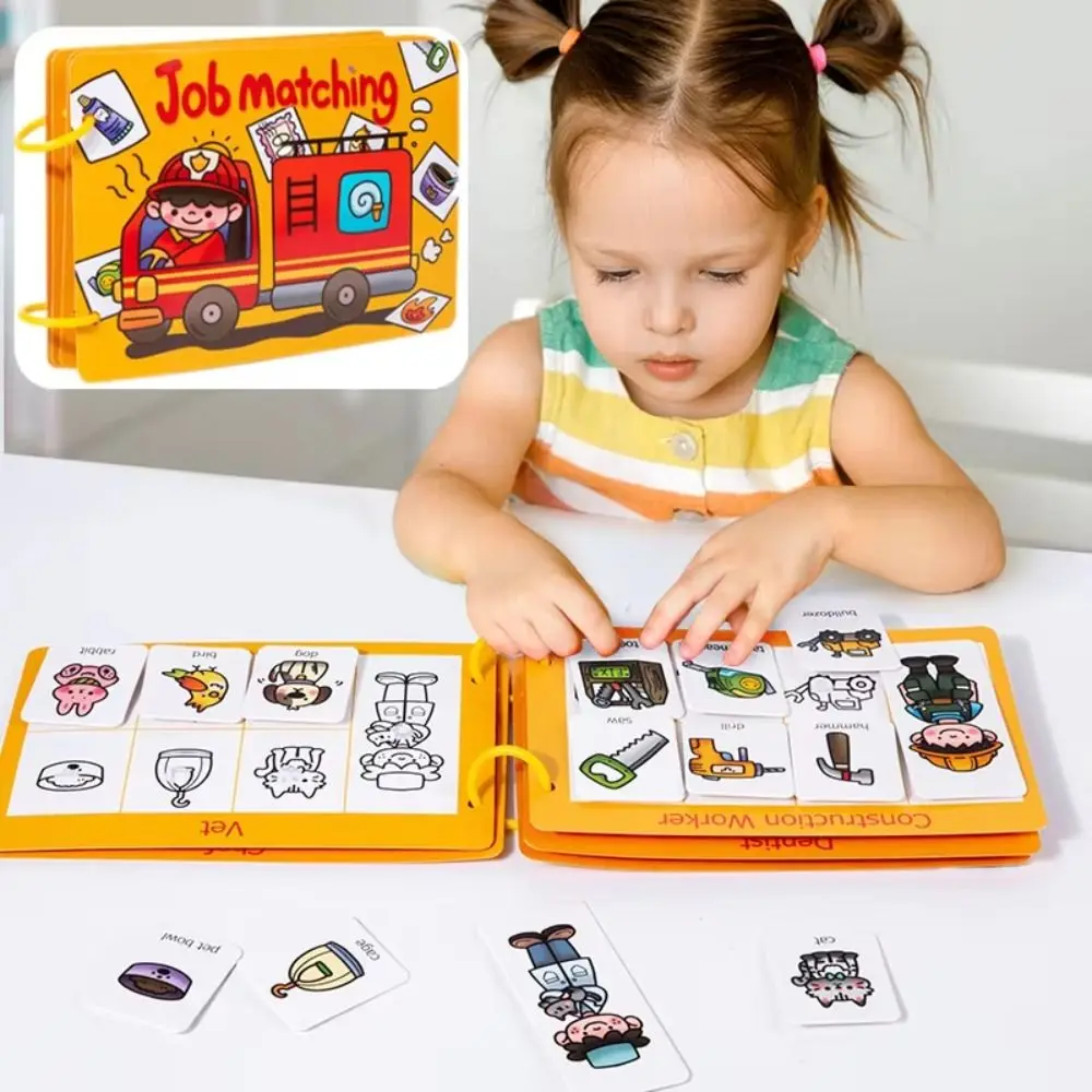 Interactive CVC Word Building Busy Book 1-10 Quantity Word Cognition Matching Game DIY Busy Book Cartoon Repeated Pasting