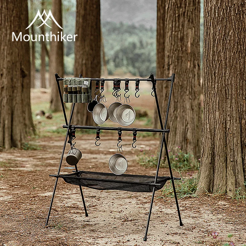 Acampamento pendurado rack de tripé cabide com gancho panelas ao ar livre pote pan lâmpada armazenamento roupas pendurar suporte dobrável portátil
