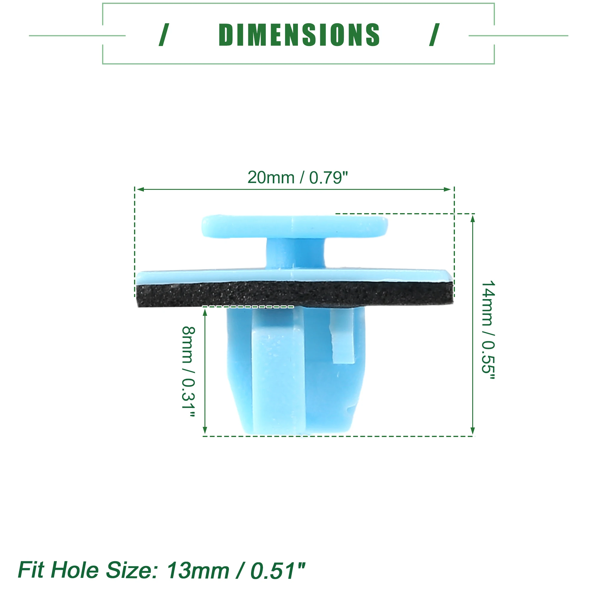 20/40/80/100PCS Car Trim Panel Strip Clips Wheel Opening Retainer Clips Interior Door Card Fixing Retainer Fastener For Hyundai