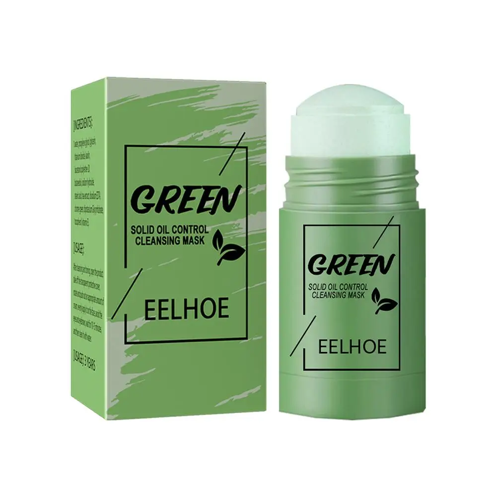 Groene Thee Vaste Diepe Reinigende Hydraterende Krimpende Mee-Eter Face Stick Gezicht Uitstrijkje Film Verwijderen Vaste Modder Q0h3