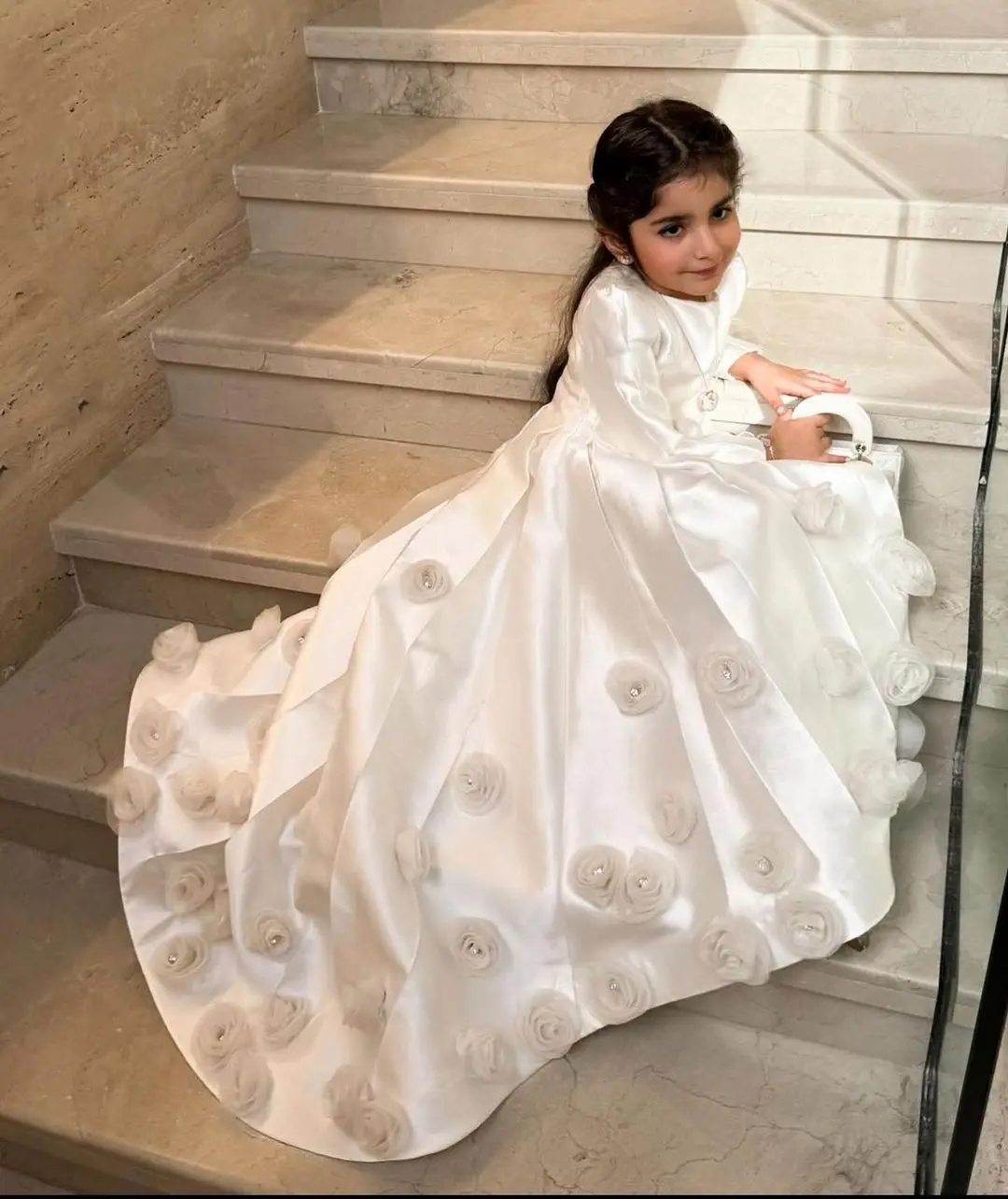 Scoggins Customize First Communion Gown Child Flower Girl Dresses For Weddings A-Line Flowers Long Bridesmaid Pageant Robe