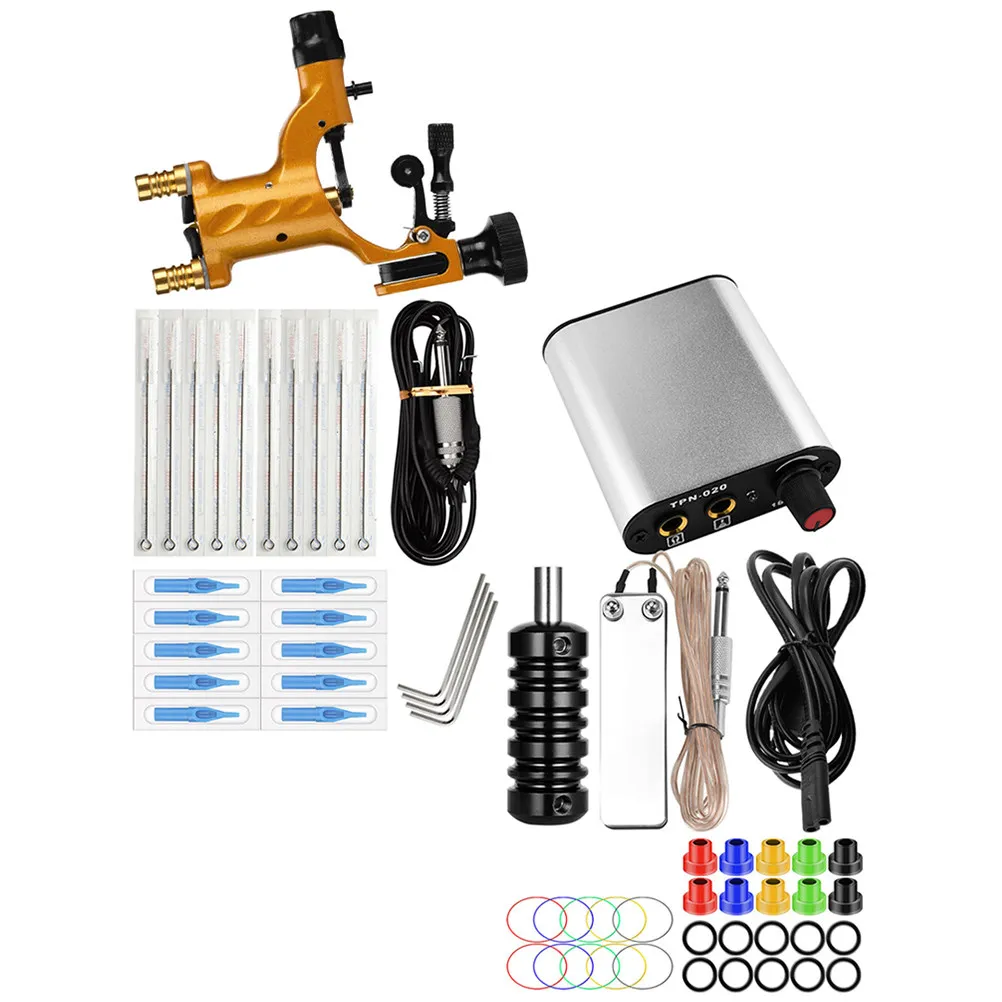

1Set Rotary Tattoo Machine Kit Portable Stable Motor Sturdy Needle Complete Professional Tattoo Supply for Learners